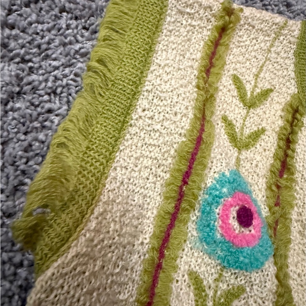 Jack Winter Vintage Knitwear Floral Embroidered Sweater Vest Rare Find - Picture 5 of 10